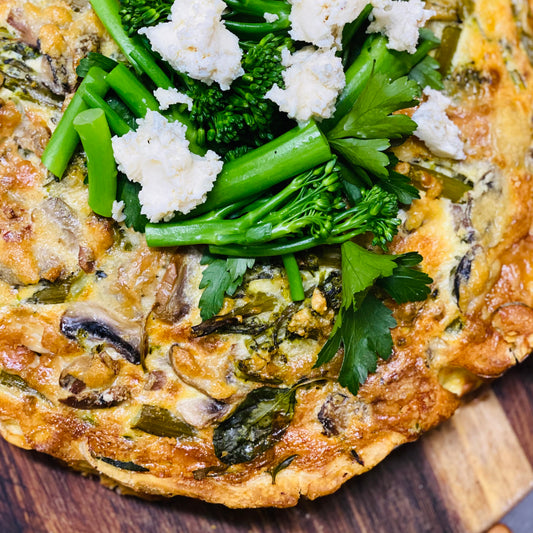 Gluten Free Broccolini & Mushroom Tart