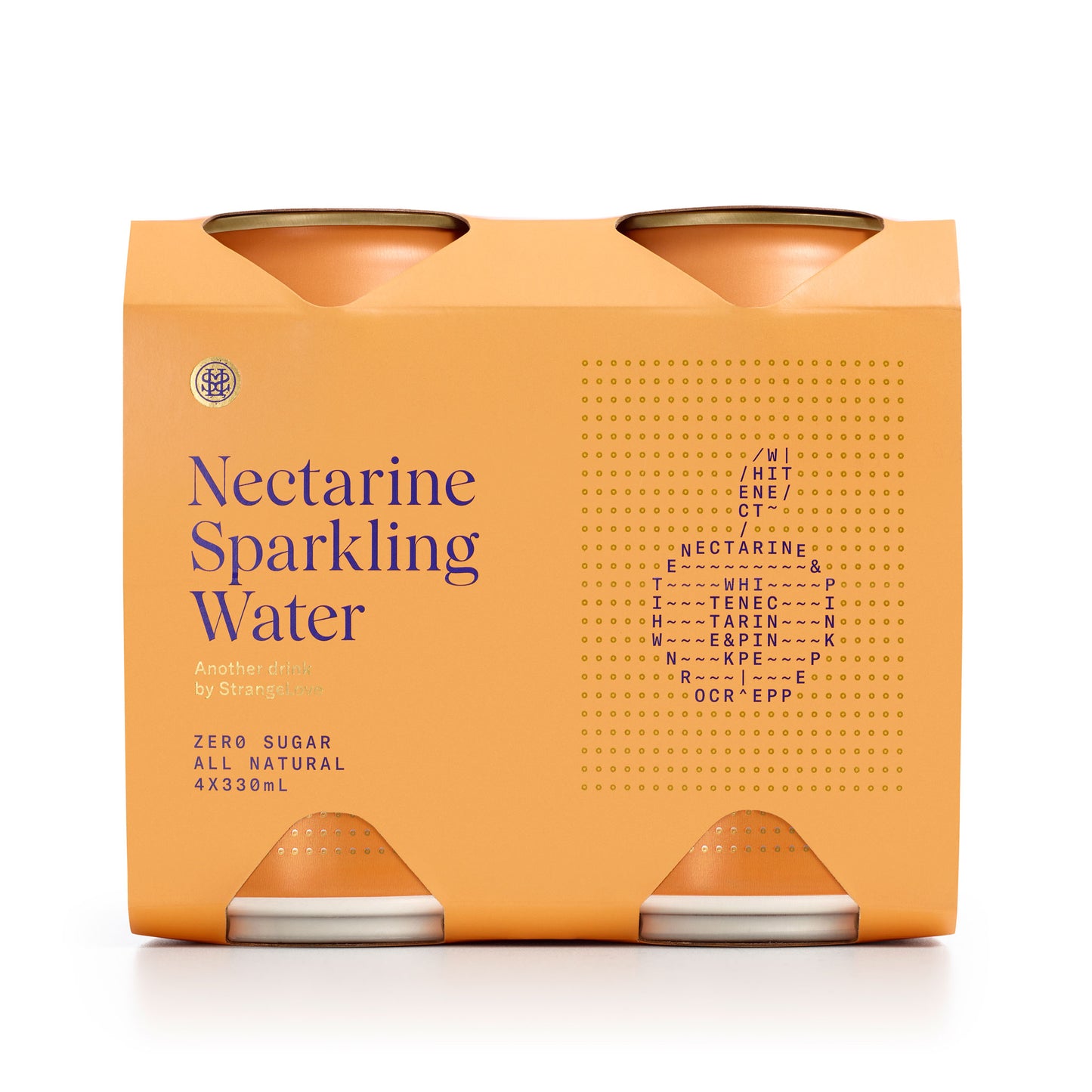 Strangelove Nectarine Sparkling Water Cans 4 Pk